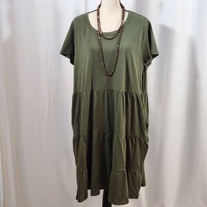 NWT Time and Tru Tiered Green Dress